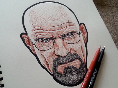 Walter White / Heisenberg bad break castell drawing faber heisenberg ink pen walter white