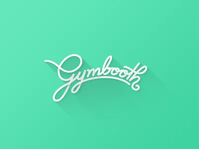 Gymbooth Logo design fitness gym logo mobile muscle script sports turquoise typography web