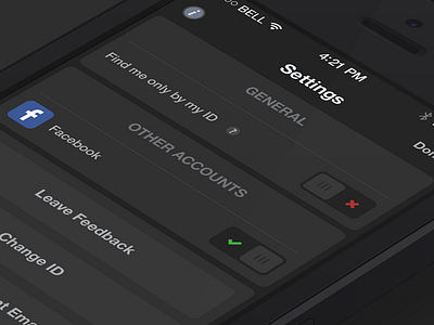 Atmospheir Settings app atmospheir black button dark ios iphone minimal settings switch ui