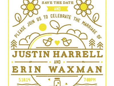 Wedding Invite fun illustration invite line nature rustic wedding