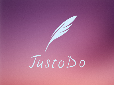 Logo clean feather flat icon logo sample