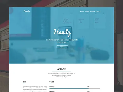 Handy - One page template - WIP blue multicolor one page template webdesign webinterface
