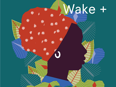 Whakiti haiti illustration leafs profile silouette