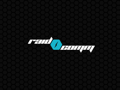 Raid Comm branding communications futuristic gaming hexagons logo technology