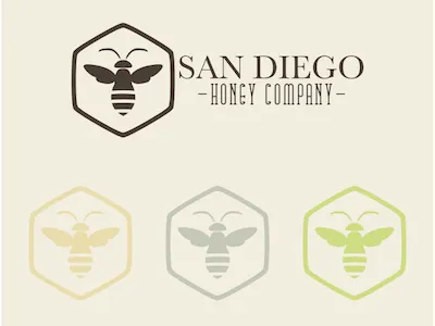 San Diego Honey Company bee company diego honey illustrator inkscape logo san vector