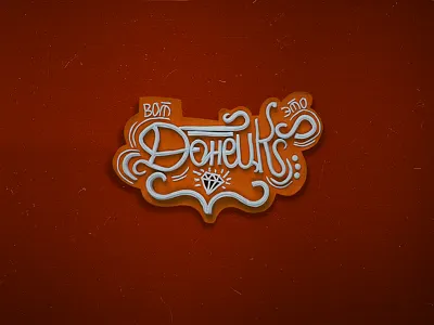 Donetsk calligraphy city lettering plasticine sticker