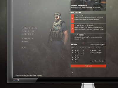 Insurgency Matchmaking game ui ui design user interface video game