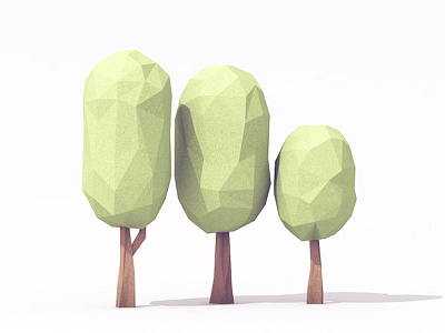 Trees 3d branch bush foliage low poly lowpoly model paper render texture tree trunk