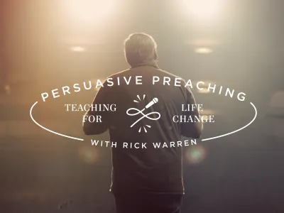 Persuasive Preaching badge branding identity logo saddleback church