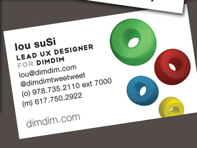 Dimdim Business Card Front business card dimdim