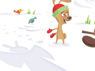 My Killer Snow Angle animals birds illustration rabbit snow texture vector winter