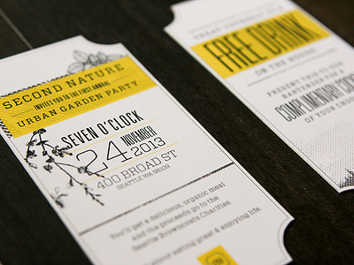 Second Nature Invitation collage garden invite print type typography
