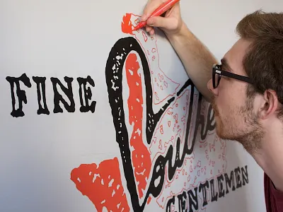 Fine Southern Gentlemen graphic design installation lettering osheyack wall signage