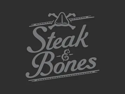Steak and Bones bones classic logo logotype skull vintage