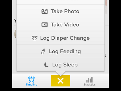 Bitsy Log Create bottle camera diaper icons iphone menu moon video
