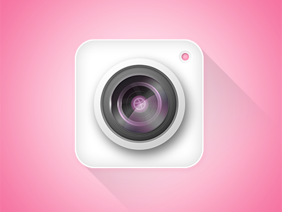 Camera App Icon app camera clean dribbble flat free icon ios long shadow mark shadow white