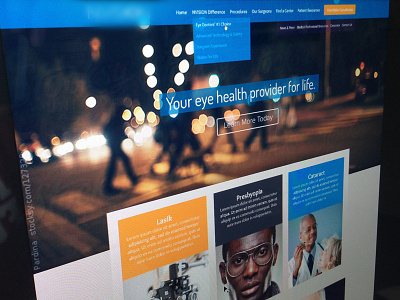 Home Page Mockup blur doctor eye glasses health home ui website