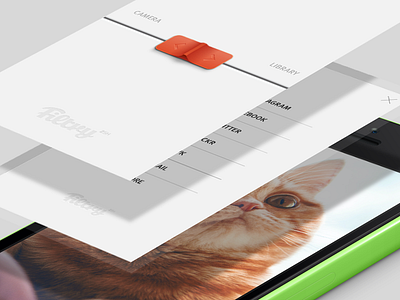 Filtry Interface 5c app button camera cat ios minimal photo screens slider ui ux
