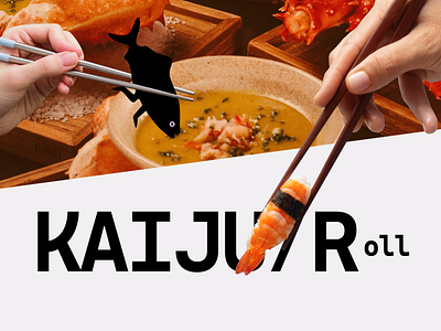 KAIJU Roll Branding asian food brand identity branding food illustration restaurant sushi