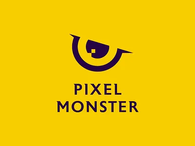 Pixelmonster eye graphic design logo monster