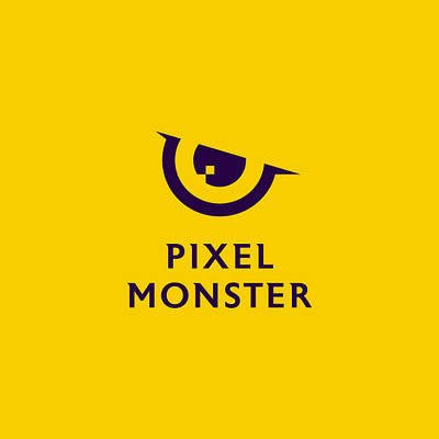 Pixelmonster eye graphic design logo monster