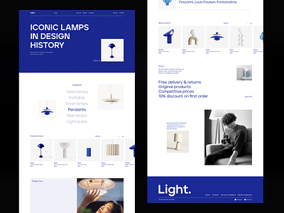 Light Online Store blue catalog e commerce light minimal online store ui uiux ux web design white