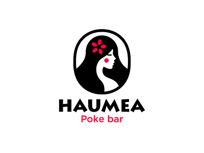 Haumea beauty branding cafe clean design face female flower girl goddess hawaii logo poke portrait woman