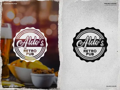 Aldo's Retro Pub - Logo badge bar beer design beer logo beerfest branding brewery brewery logo craft beer craft brewery drink emblem graphic design logo logomark logotype pub retro typography vintage logo