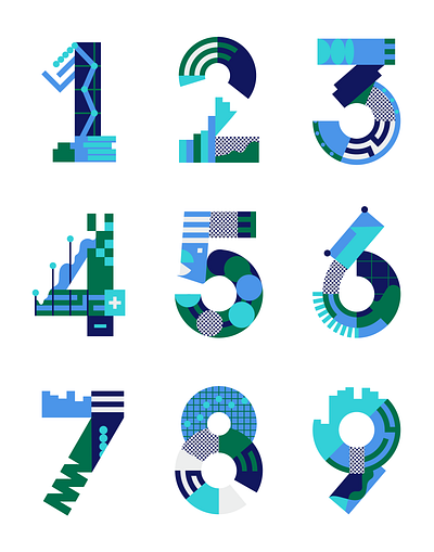 Athene numbers finance geometric graph illustration number numbers pattern tech vector