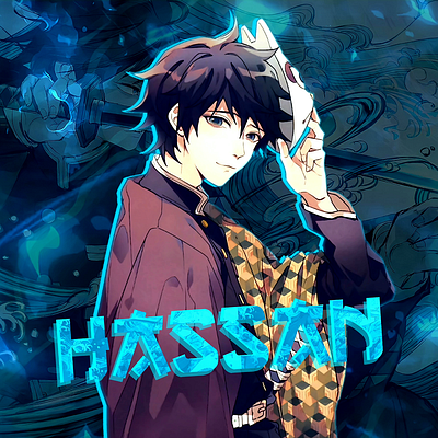 A HANDSOME ANIME LOGO OF HASSAN 3d branding design graphic design logo vector