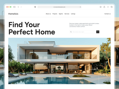 Real Estate Website UX/UI Design | HomeAxis airbnb dashboard design figma find home home website illustration landing page real estate website realestate ui design uiux user interface ux design uxui website design