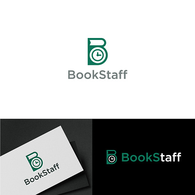 Letter B logo design for BookStaff / Book + Clock letter B logo b logo book logo bookstaff logo clock and book logo clock logo corporate logo design educational logo letter letter b letter b logo letter logo logo white space logo