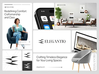 Elegentiq: Redefining Luxury Furniture Branding aesthetics branding craftsmanship design elegance furniture graphic design identity logo luxury minimalistdesign premiumbrand sophistication uxuidesign zaagxd