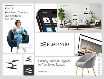 Elegentiq: Redefining Luxury Furniture Branding aesthetics branding craftsmanship design elegance furniture graphic design identity logo luxury minimalistdesign premiumbrand sophistication uxuidesign zaagxd