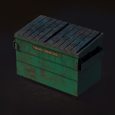 Low-Poly Dumpster – Free 3D Model download free 3d model game asset low poly