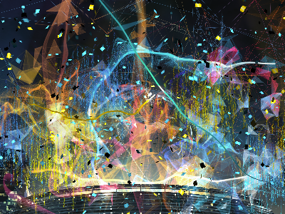 Particle party after effects confetti facets fireworks particular plexus polygons