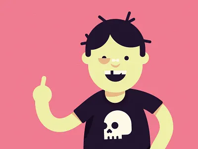 Jerk bird color finger illustration jerk lil punk ass skull