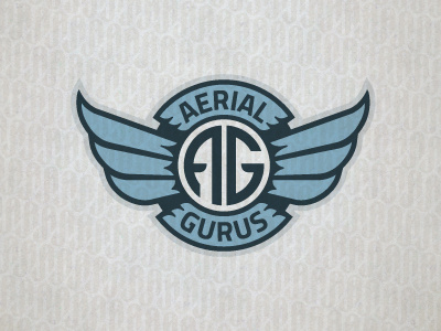 Aerial Gurus circular crest logo monogram wings