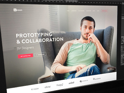 Homepage full browser interface invision ui web design website