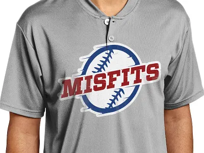 Misfits Softball Team Logo blue logo misfits red softball speed sport team