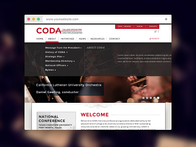 CODA Homepage branding homepage web design