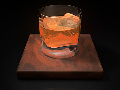 Whiskey! 3d c4d glass whiskey whisky wood