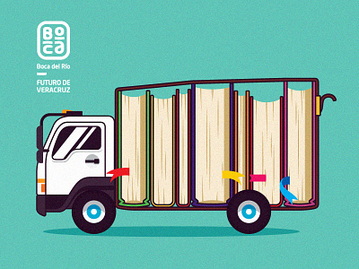 Libro Bus books bus color illustration vector