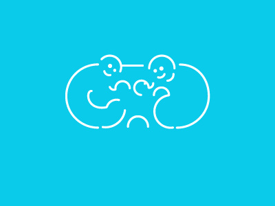 Cloud Families cloud families family hug icon kid line logo love minimal