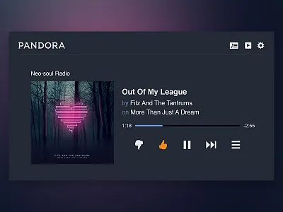 Pandora TV clean design flat html 5 pandora tv tv interface ui user interface
