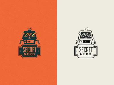 Secret Nerd Logo 3 branding flat geek identity illustration logo nerd