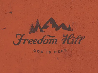 Freedom Hill church freedom hill illustration logo mountain pines pnw religion