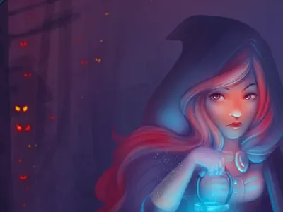 In The Forest fantasy forest girl illustration madoyster