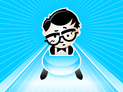 Sochi Bobsledding blue bobsled cartoon character geek glasses human illustration olympic person sports