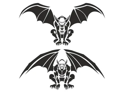 Tribal Gargoyle Tattoo Illustrations beast creature evil gargoyles gothic illustration tattoo tribal vector